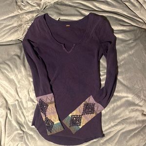 Free people thermal cuff shirt